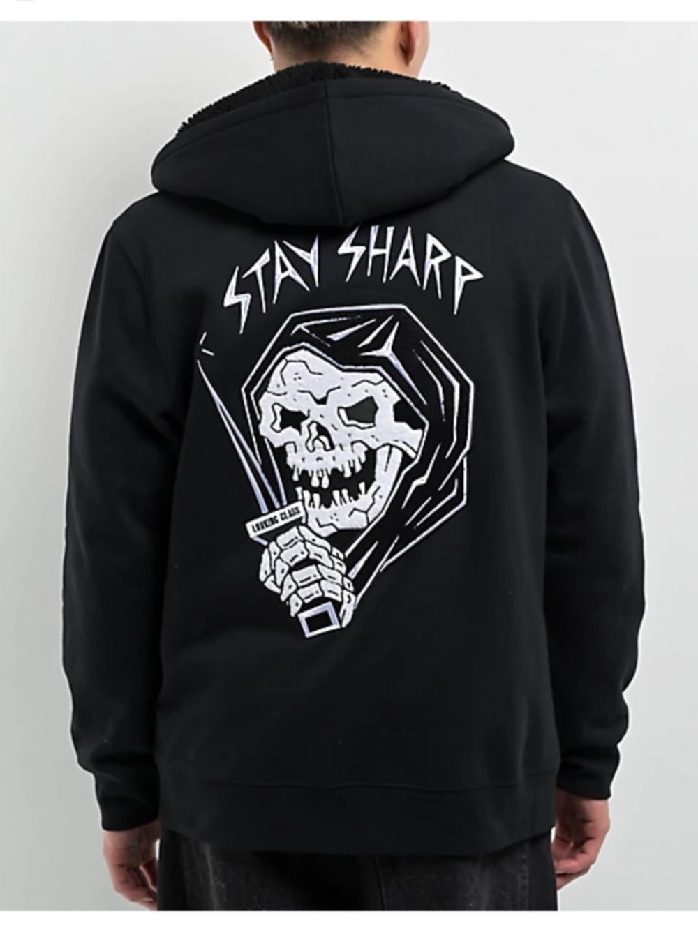 Lurking Class black zip front sweatshirt jacket size medium NEW